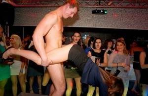 Cock starved females go wild over male stripper's cocks at party on fanspics.com