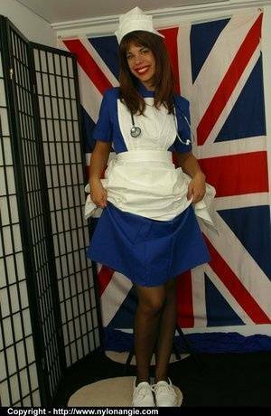 Nylon Angie Sweet nurse in stockings on fanspics.com