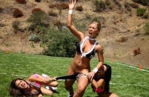 Outdoor sports in hardly noticeable uniform make Nina James horny on fanspics.com