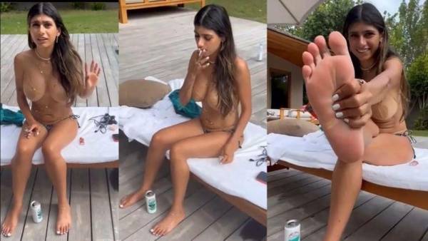 Mia Khalifa Topless Outdoor Feet Tease Video Leaked on fanspics.com