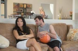 Cock-starving asian MILF has some dirty fun with a studly white lad on fanspics.com