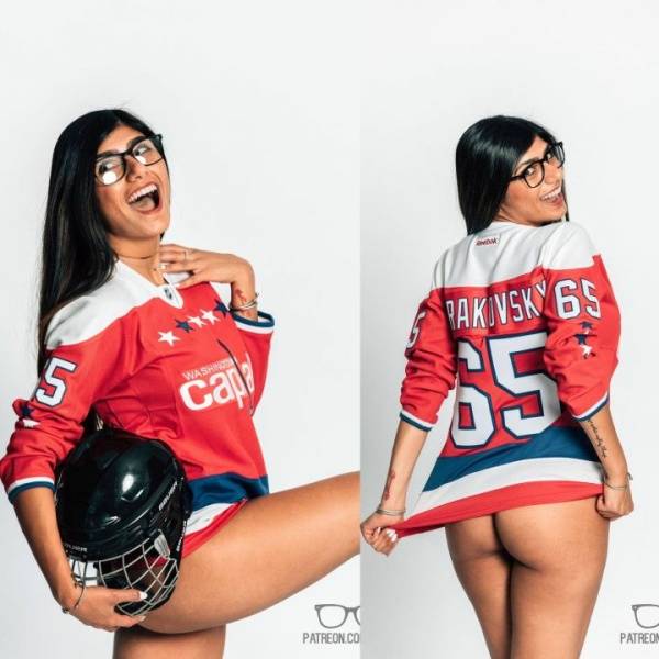 Mia Khalifa Hockey Jersey Sexy Photoshoot Set  - Usa on fanspics.com
