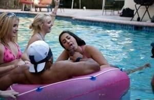 Fantastic outdoor party at the pool with a bunch of how wet chicks on fanspics.com