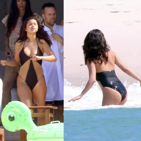 Selena Gomez Sexy Paparazzi One-Piece Swimsuit Set  - Usa on fanspics.com