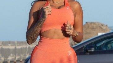 Nikita Jasmine is Seen Exercising on Seaham Beach on fanspics.com