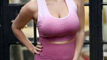 Busty Casey Batchelor Films Her Yoga Blitz App in East London on fanspics.com