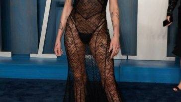 Halsey Looks Hot in a See-Through Dress at the 2022 Vanity Fair Oscar Party on fanspics.com