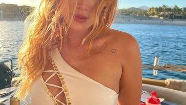 Bella Thorne Looks Hot in a White Bikini on fanspics.com