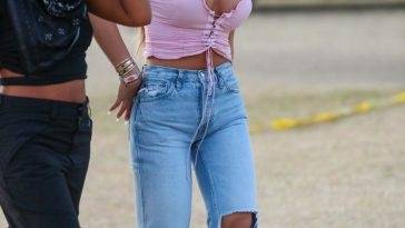 Brielle Bierman Bears Ample Cleavage at Coachella For Day 3 Weekend 2 on fanspics.com