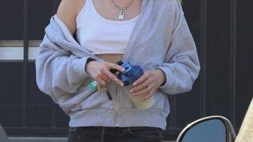 Braless Kristen Stewart Leaves in Her Dirty Porsche After a Salon Visit in LA on fanspics.com