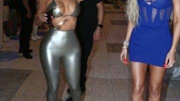Kim Kardashian and Her Sister Khloe Wear Risque Outfits at Kim 19s SKIMS Shop in Miami on fanspics.com