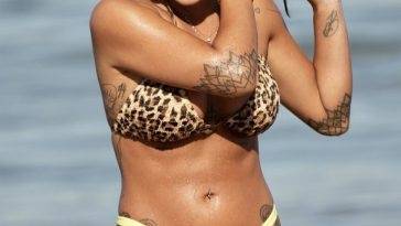 Ella Ding Shows Off Her Amazing Bikini Body at the Brighton Beach Huts on fanspics.com