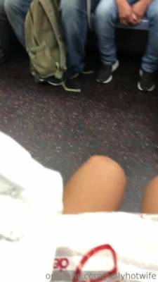 HOLLYHOTWIFE Video of me letting all of the guys on the subway look up my dress onlyfans porn videos on fanspics.com