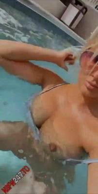 Sydney Fuller swimming pool boobs flashing snapchat premium porn videos on fanspics.com