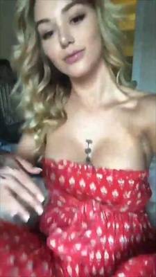 Heidi Grey red dress pussy fingering & dildo masturbating snapchat premium xxx porn videos on fanspics.com