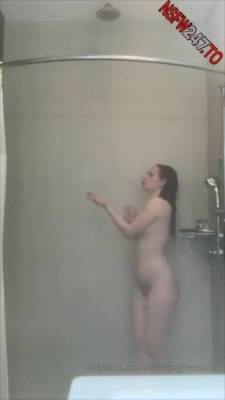 Ella Hughes having fun alone in the shower porn videos on fanspics.com