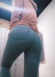 Hot girl teasing in her tight jeans on snapchat on fanspics.com