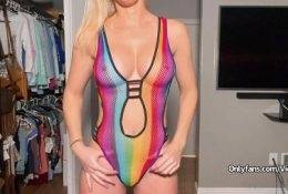 Vicky Stark Nude Stripe Theme Try On Haul Video  on fanspics.com