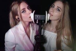 ASMR Kotya Twin Ear Licking Patreon Video on fanspics.com