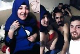 Muslim Hijab woman does slut at party on fanspics.com