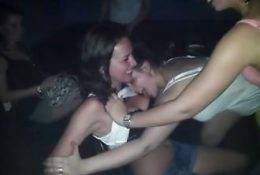 She gets her boobs eaten by friends in nightclub! on fanspics.com