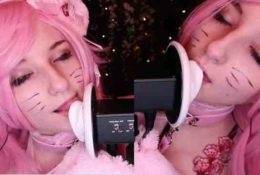 AftynRose ASMR Kitty Ear Licking Video! on fanspics.com