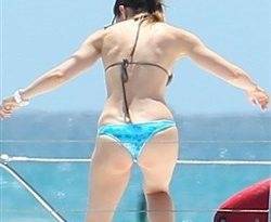 Jessica Biel On A Boat In A Thong Bikini on fanspics.com