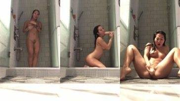 Asa Akira Nude Shower Dildo Fucking Porn Video Leaked on fanspics.com
