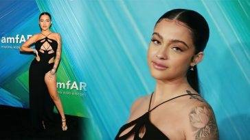 Malu Trevejo Looks Hot in a Black Dress at the amfAR Gala in WeHo on fanspics.com