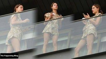 Leggy Alessandra Ambrosio Snaps Away While Enjoying the View From Her Hotel Balcony on fanspics.com
