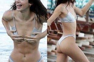 Kendall Jenner Scrawny Ass Thong Bikini Candids on fanspics.com