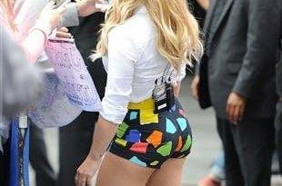 Hilary Duff Shows Off Her Top Asset In Booty Shorts on fanspics.com