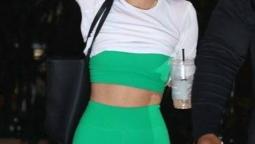 Kendall Jenner is Out and About in Beverly Hills Feeling Lucky in Green on fanspics.com