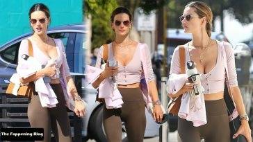 Alessandra Ambrosio Gives a Busty Display After a Yoga Class on fanspics.com