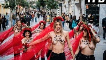 FEMEN Protest on Valentine 19s Day in Madrid on fanspics.com