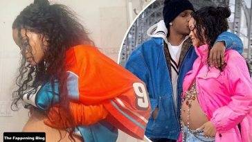 Rihanna Shows Off Her Growing Baby Bump on fanspics.com