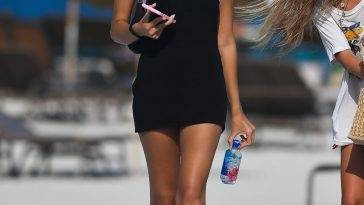 Leggy Hana Cross Hits the Beach in Miami Beach on fanspics.com