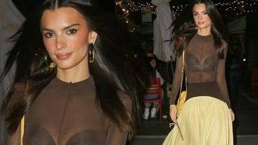 Emily Ratajkowski Puts The Fappening Figure on Display in a See-Through Top on fanspics.com