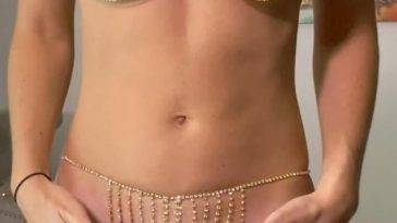 Vicky Stark Nude Gold Metal Bikini Try On Video on fanspics.com