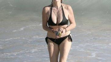 Estelle Lefebure Shows Off Her Incredible Physique on the Beach in St Barts on fanspics.com