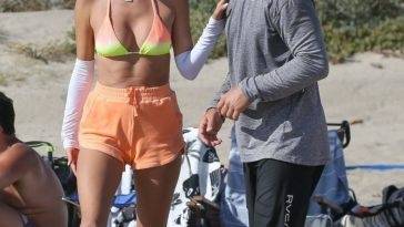 Alessandra Ambrosio & Richard Lee Play Volleyball with Friends in Santa Monica on fanspics.com