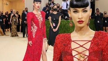 Megan Fox Looks Sexy in Red at the 2021 Met Gala in NYC (148 Photos) [Updated] on fanspics.com