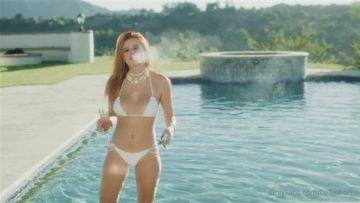 Bella Thorne Nude Pool White Bikini Teasing Video Leaked on fanspics.com