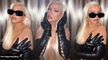 Christina Aguilera Flaunts Her Sexy Boobs in a New Topless Shoot on fanspics.com