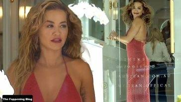 Rita Ora Wears an Orange Crochet Dress as She Gets Her Nails Done in Rose Bay on fanspics.com
