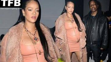 Rihanna Flaunts Her Sexy Boobs in Paris on fanspics.com