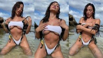 Ana Cheri Nude Teasing at Beach Video  on fanspics.com