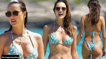 Alessandra Ambrosio Looks Hot in a Tiny Bikini on fanspics.com