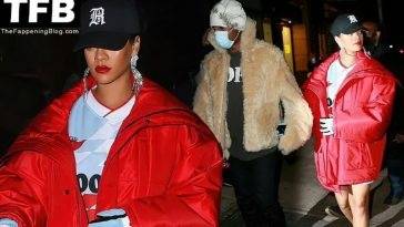 Rihanna & A$AP Rocky Hold Hands and Head to Dinner in New York - New York on fanspics.com