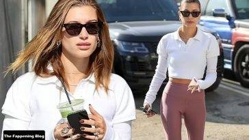 Hailey Bieber Looks Fit in West Hollywood on fanspics.com